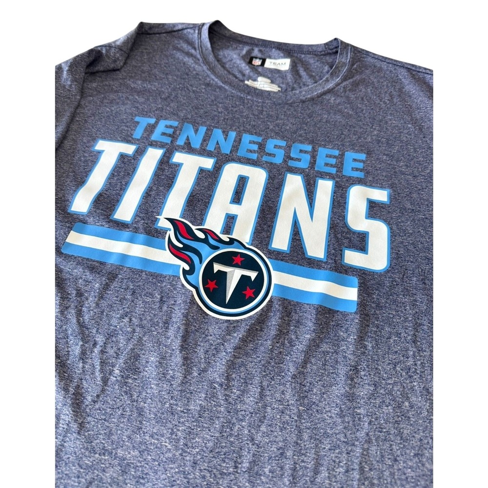 NFL Team Apparel Shirt Large Heather Navy Blue Tennessee Titans Long Sleeve